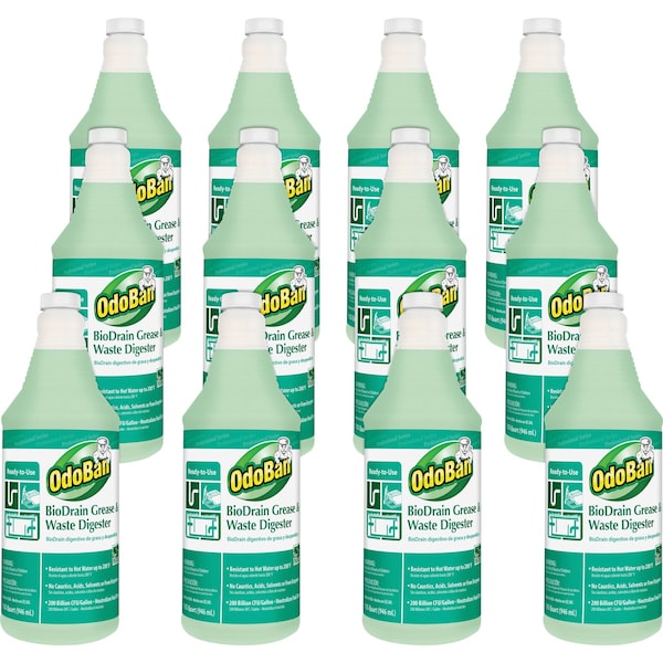 Grease/Waste Digester, Floral Scent, 32oz GN, PK 12